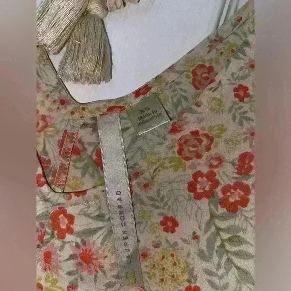 💜 Long Sleeve Lauren Conrad Lightweight Floral Print Blouse - Picture 3 of 8